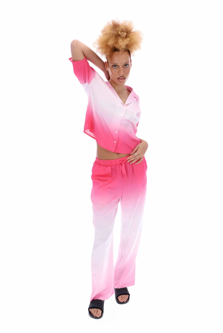 JUICY COUTURE PINK OMBRE SATIN PYJAMA TROUSERS BOTTOMS