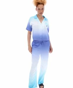 JUICY COUTURE AQUA OMBRE SATIN PYJAMA TROUSERS