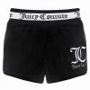 JUICY COUTURE SPRING SUMMER '22 COLLECTION BLACK VELOUR STRIPE SHORTS