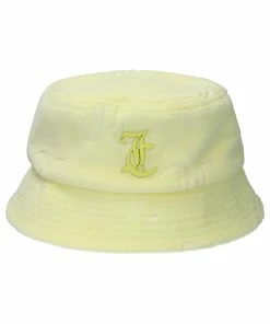JUICY COUTURE YELLOW PEAR MONOGRAM TOWELLING BUCKET HAT