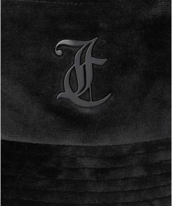 JUICY COUTURE BLACK TONAL JC BUCKET HAT SPRING SUMMER'22 COLLECTION