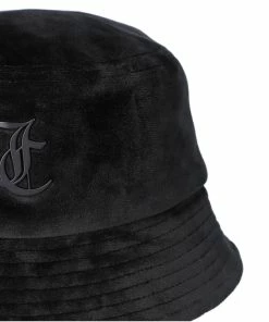 JUICY COUTURE BLACK TONAL JC BUCKET HAT SPRING SUMMER'22 COLLECTION