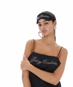 JUICY COUTURE BLACK DIAMANTE SATIN EYE MASK