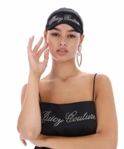 JUICY COUTURE BLACK DIAMANTE SATIN EYE MASK