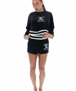 JUICY COUTURE TRACKSUITS BLACK BOYFRIEND VELOUR SHORTS