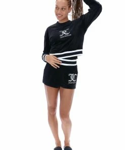 JUICY COUTURE TRACKSUITS BLACK BOYFRIEND VELOUR SHORTS
