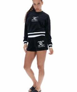 JUICY COUTURE TRACKSUITS BLACK BOYFRIEND VELOUR SHORTS