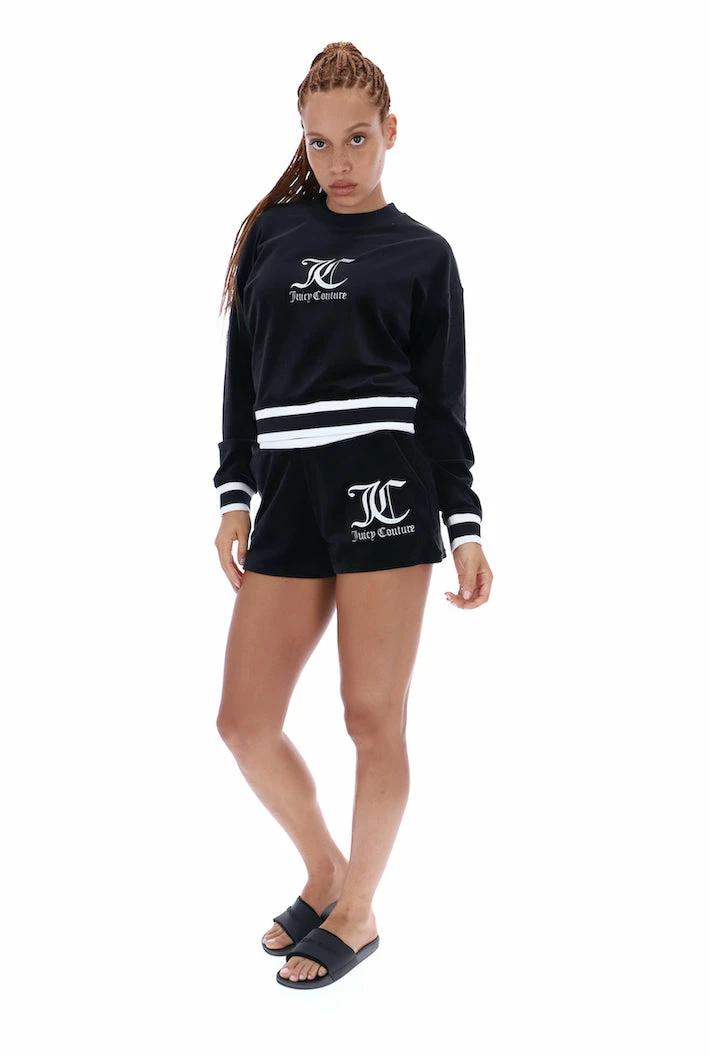 JUICY COUTURE TRACKSUITS BLACK BOYFRIEND VELOUR SHORTS