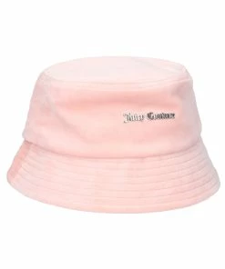 JUICY COUTURE SPRING SUMMER'22 COLLECTION PALE PINK VELOUR BUCKET HAT