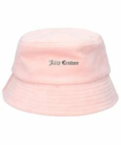 JUICY COUTURE SPRING SUMMER'22 COLLECTION PALE PINK VELOUR BUCKET HAT