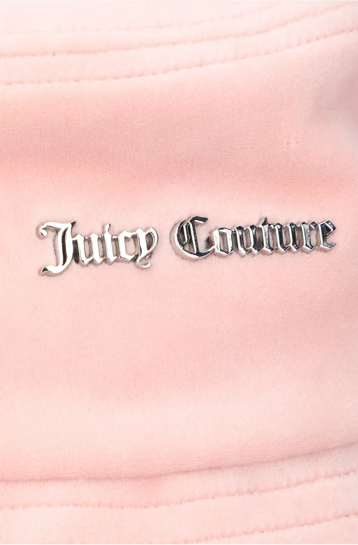 JUICY COUTURE SPRING SUMMER '22 COLLECTION PALE PINK VELOUR BUCKET HAT