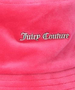 JUICY COUTURE SPRING SUMMER'22 COLLECTION FLURO PINK VELOUR BUCKET HAT