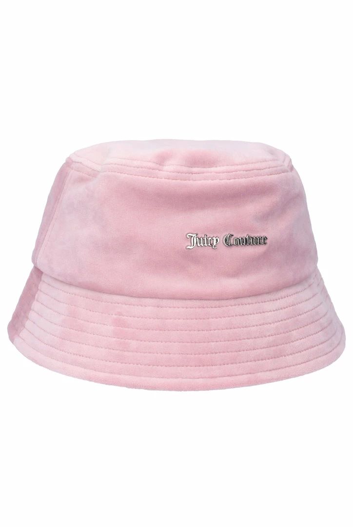 JUICY COUTURE KEEPSAKE LILAC VELOUR BUCKET HAT