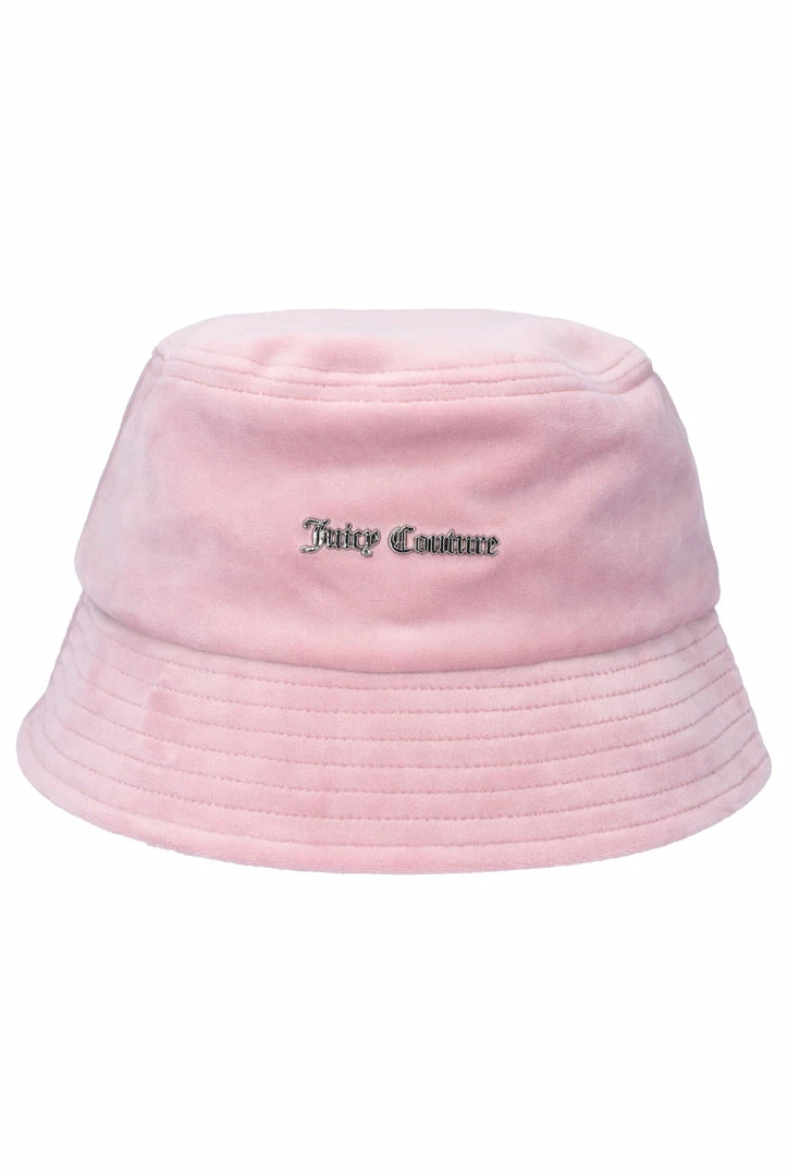 JUICY COUTURE KEEPSAKE LILAC VELOUR BUCKET HAT