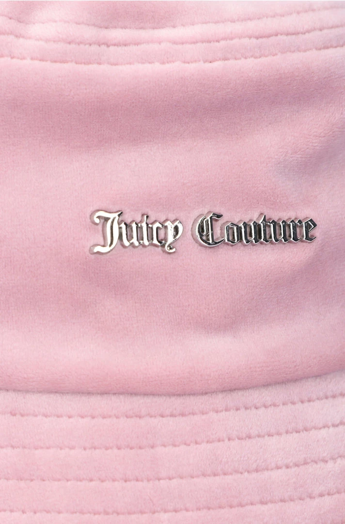 JUICY COUTURE KEEPSAKE LILAC VELOUR BUCKET HAT