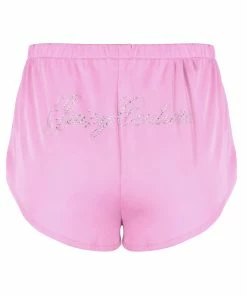 JUICY COUTURE ORCHID PINK DIAMANTE SATIN DIAMANTE PYJAMA SHORTS