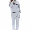JUICY COUTURE SILVER MARL FLOCKED BOYFRIEND CUFFED JOGGER