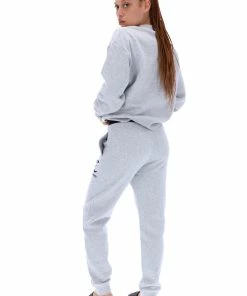 JUICY COUTURE TRACKSUITS SILVER MARL FLOCKED CREW NECK SWEATSHIRT