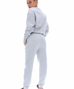 JUICY COUTURE SILVER MARL FLOCKED BOYFRIEND CUFFED JOGGER