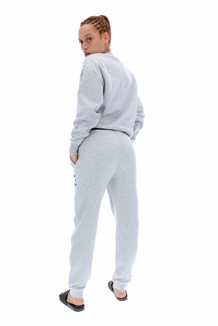 JUICY COUTURE SILVER MARL FLOCKED BOYFRIEND CUFFED JOGGER