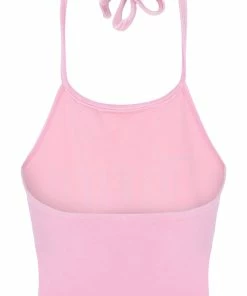 JUICY COUTURE PINK PETAL VELOUR DIAMANTE HALTER TOP SPRING SUMMER '22 COLLECTION