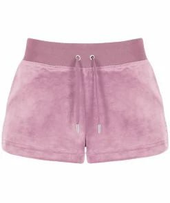 JUICY COUTURE KEEPSAKE LILAC CLASSIC VELOUR TRACK SHORT