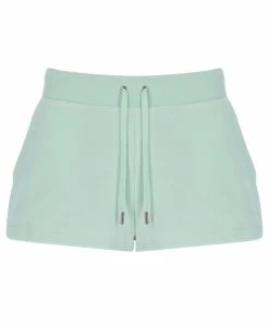 JUICY COUTURE TRACKSUITS MINT GREEN LUXE VELOUR TRACK SHORT