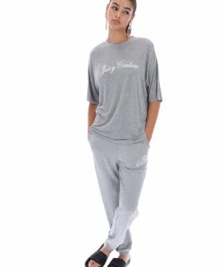 JUICY COUTURE BOTTOMS SILVER MARL BAMBOO SLIM FIT JERSEY JOGGER