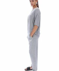 JUICY COUTURE BOTTOMS SILVER MARL BAMBOO SLIM FIT JERSEY JOGGER