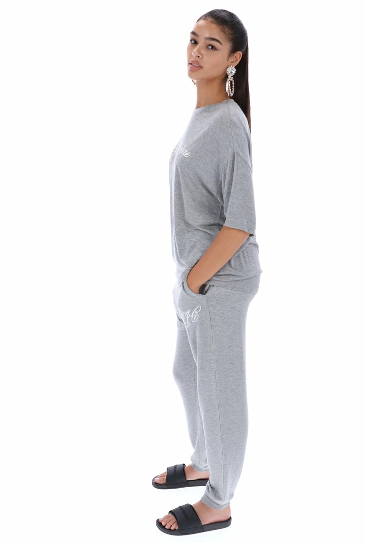 JUICY COUTURE SILVER MARL BAMBOO BOYFRIEND TEE