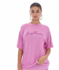 JUICY COUTURE ORCHID PINK BAMBOO BOYFRIEND TEE