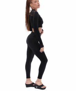 JUICY COUTURE BLACK VELVET EMBROIDERED SPORTS LEGGINGS BOTTOMS