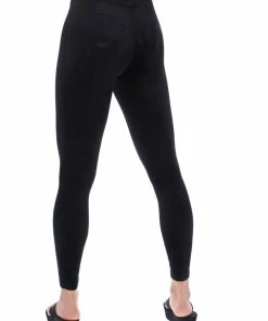 JUICY COUTURE BLACK VELVET EMBROIDERED SPORTS LEGGINGS BOTTOMS