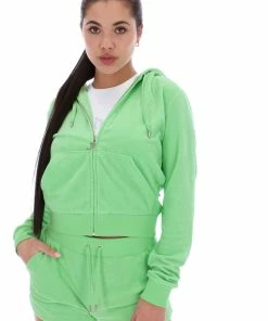 JUICY COUTURE SPRING SUMMER '22 COLLECTION MINT TERRY TOWELLING TRACK SHORT