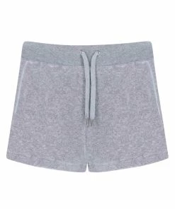 JUICY COUTURE SILVER MARL TERRY TOWELLING TRACK SHORT TRACKSUITS