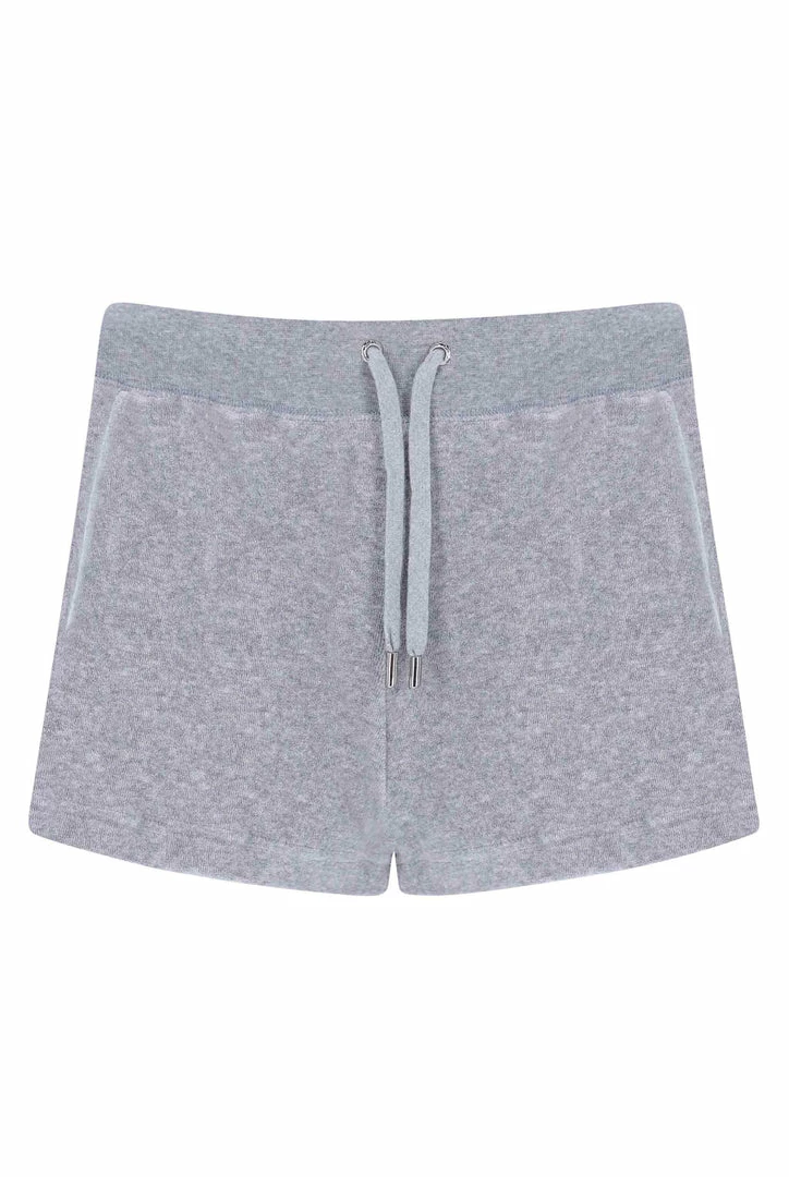 JUICY COUTURE SILVER MARL TERRY TOWELLING TRACK SHORT TRACKSUITS