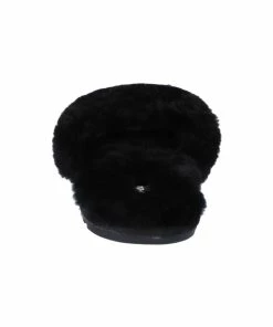 JUICY COUTURE BLACK FUR FLAT SLIDERS SPRING SUMMER'22 COLLECTION