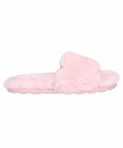 JUICY COUTURE SPRING SUMMER '22 COLLECTION ALMOND BLOSSOM FUR FLAT SLIPPERS