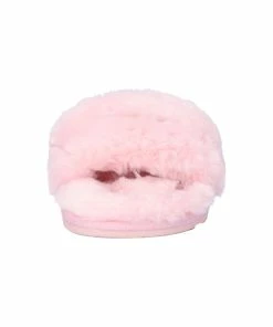JUICY COUTURE SPRING SUMMER '22 COLLECTION ALMOND BLOSSOM FUR FLAT SLIPPERS