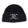 JUICY COUTURE BLACK FLUFFY KNIT DIAMANTE BEANIE ACCESSORIES
