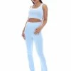 JUICY COUTURE TOPS COOL BLUE VELOUR DIAMANTE CROP TOP