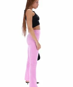 JUICY COUTURE BOTTOMS ORCHID PINK VELOUR DIAMANTE FLARED PANTS