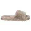 JUICY COUTURE WARM TAUPE FUR FLAT SLIPPERS