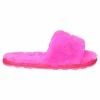 JUICY COUTURE FLURO PINK FUR FLAT SLIPPERS