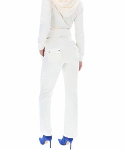 JUICY COUTURE CREAM CLASSIC VELOUR DEL RAY POCKETED BOTTOMS SPRING SUMMER'22 COLLECTION