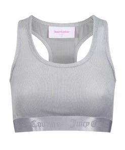 Juicy Couture UK SLEET RIBBED VELOUR RACER BRA TOPS