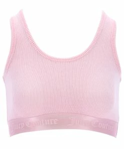 JUICY COUTURE ALMOND BLOSSOM RIBBED VELOUR RACER BRA
