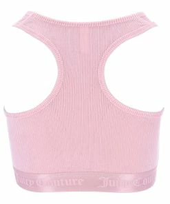 JUICY COUTURE ALMOND BLOSSOM RIBBED VELOUR RACER BRA