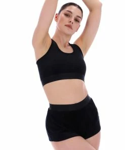 JUICY COUTURE BOTTOMS BLACK RIBBED VELOUR FLARED SHORTS