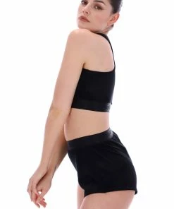 JUICY COUTURE BOTTOMS BLACK RIBBED VELOUR FLARED SHORTS